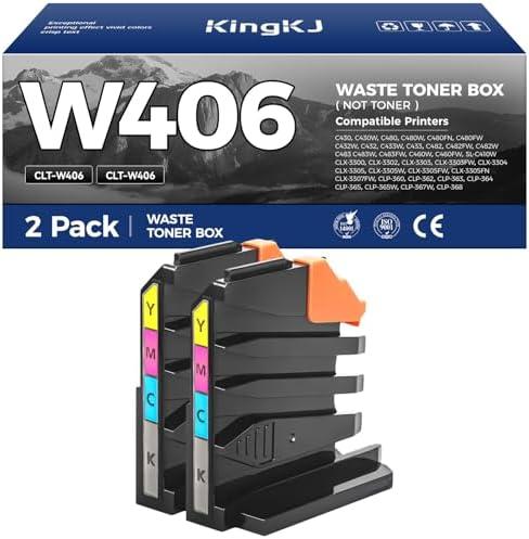CLT-W406 Waste Toner Bottle 2-Pack Replacement for Samsung CLT-W406 W406 Compatible with Samsung SL-C430 C430W C480 C482W C483W Xpress C460FW SL-C410W CLX-3300 CLX-3305W CLP-360 CLP-365W Printer Black