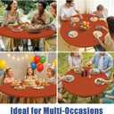 Moosfor Round Spandex Tablecloth, Elastic Fitted Waterproof Tablecloths for 31"-35" Tables, Stretch Washable Picnic Table Cover for Camping, Dining, Indoor and Outdoor, Rust