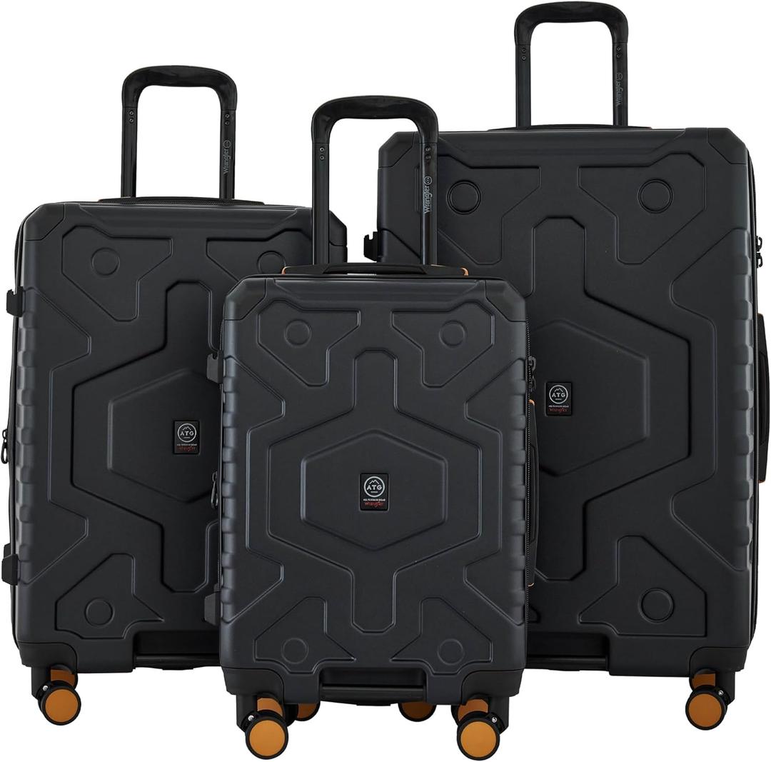 Wrangler ATG Outland Expandable Hardside Luggage, Jet Black, 3 Piece Set, Size: 3 Piece Set (22"/26"/30")