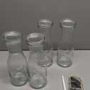 NETANY Set of 4 Glass Carafe with Lid, 1 Liter Beverage Serveware Carafe, Clear Glass Pitcher for Mimosa Bar, Brunch, Cold Water, Juice, Milk, Iced Tea, Lemonade