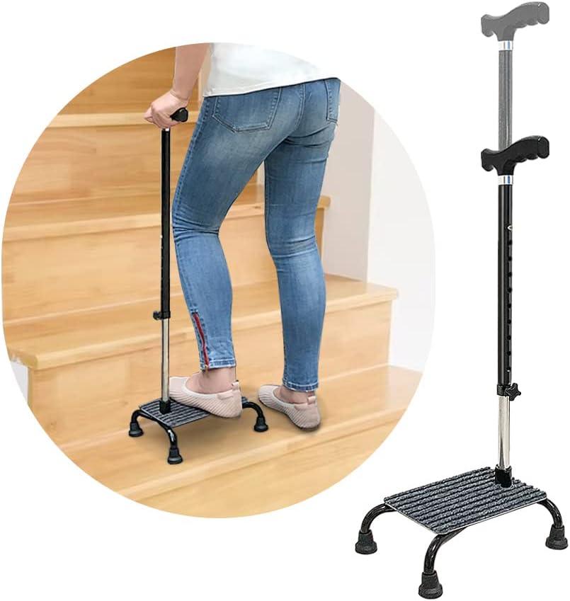 Stair Climbing Assist Cane Half Steps for Seniors Elderly Stair Lifts Walker Device Walking up and Down Step, Stair Mobility Aid Climber Portable Helper Support Stability Stick Non-Slip Base