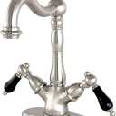 Kingston Brass KS1498PKL Vessel Sink Faucet with Deck Plate and 6-1/2" Spout Reach, Brushed Nickel
