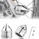 PBYMT Chrome Front Axle Nut Cover Cap CNC Aluminum Compatible for Harley Davidson Softail Touring Road King Street Glide Electra Glide Iron 883 Fat Boy 2002-2024