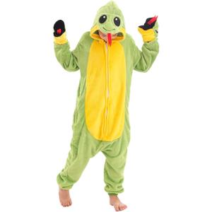 Animal Onesie Costume for Kids Halloween Costumes for Girls Boys Cosplay Outfit Green Snake (9-10 Years)