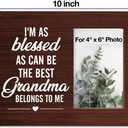 Grandma Gifts From Granddaughter Grandson Grandkids, Rustic Best Grandma Wood Picture Frame Gift, Grandmother Gifts for Birthady Christmas Mother's Day, Display Photo 4 x 6 Inch