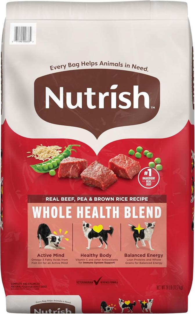 Nutrish Dry Dog Food, Beef, Pea & Brown Rice, 28 lb. Bag (Rachael Ray) (EXP 11/09/27)