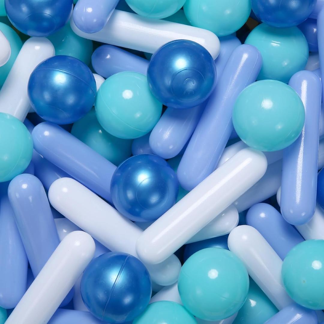 STARBOLO Ball Pit Balls for Kids -Pack of 120, Colorful Ball Pit Balls Crush Proof Plastic Toy Balls for Toddlers Ball Pit, Ball Pit Play Tent, Baby Pool Water Toys - Blue