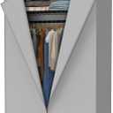 Heavy Duty Garment Rack, Free-Standing Rolling Clothes Rack with Fitted Grey Oxford Cover, Extra Large Wardrobe Storage Rack/Organizer