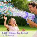 Petrella Toy Bubble Gun for Kids 69 Holes Bubble Machine for Toddlers 1-3 4-8 Girls Boys, Rechargeable Bazooka Bubble Blower Guns for Wedding Summer Outdoor Party with Bubble Solution, Large