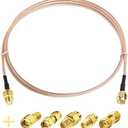 SUPERBAT SMA Male to SMA Female Coaxial Coax Cable 20inches 50cm+ 5pcs RF Coax Adapter Kit for WiFi/Ham Radio/GPS/3G 4G LTE Antenna, LNA rtl sdr etc. (1-pack)