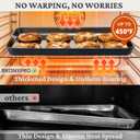 BRONYPRO Stainless Steel Baking Sheet Pan Set of 3, Cookie Sheets 9/12/16 In, Non-Toxic Uncoated Interior (PFOA & PTFE Free), Solid Warp-Resistant Cooking Trays for Oven & Toaster, Navy Exterior