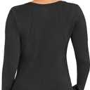 Healing Hands Mackenzie Women's Underscrub, Long Sleeve Tee with Thumbholes, Modern Fit Undershirt- 5051 (Black, XXXL)