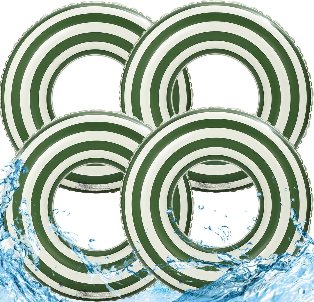 4PCS Floats for Adults Rings Lollipop Striped Pool Float Large Swim Ring for Adults,35 Inch Classic Striped Teens Adult Inner Tubes Summer Beach Bachelorette Party