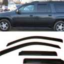 in-Channel Style Smoke Window Sun Rain Visors Vent Guard Shade Compatible with Chevrolet Trailblazer and GMC Envoy 2002-2006