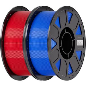 Creality Ender PETG 3D Printer Filament 1.75mm 2KG (4.4lbs), High Precision, Strong Toughness, Odorless, Better Flow, Moistureproof 3D Printing Ender PETG Filament, Blue & Red