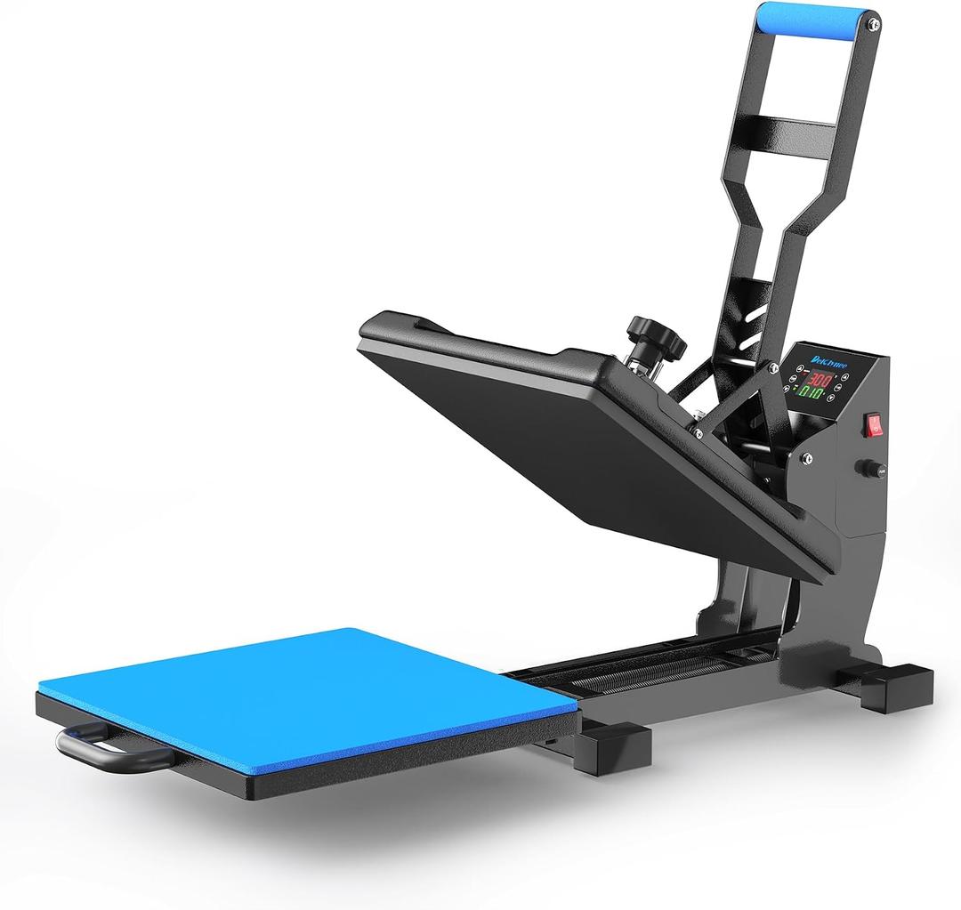 Delclynee 15" x 15" Slide Out (12.25") Heat Press Machine for T Shirts, Clamshell Pull Out Lower Platen, Industrial-Quality Digital Sublimation Printer for Heat Transfer Vinyl