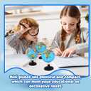 16 x 16 Pcs 3.4 Inches Mini World Globes Rotating Geographic Earth Map Globe with Stand for Learning Educational Classroom Desk Table Decoration, Blue