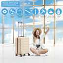 Flight Knight 24x16x10 Expandable Carry On Suitcase Hardside TSA Lock USB C Lightweight Luggage Silent Double Spinner Wheels Maximum Overhead Carry-On Bag For Virgin South West Approved Cream/Tan