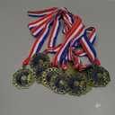 Express Medals Basketball Gold Medals Trophy Award with Neck Ribbons EMDC214BB - (Pack of 10)