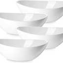 DOWAN 9.25" Serving Bowls, Large Oval Serving Dishes for Wedding and Dinner Parties, 35 Oz for Salad, Side Dishes, Pasta, Oval Shape, Microwave & Dishwasher Safe, Set of 4, White