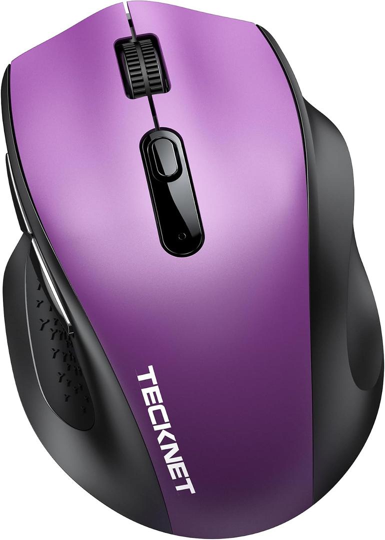 TECKNET Computer Mouse Wireless, Dual-Mode Bluetooth Wireless Mouse
(BT5.2/3.0 & 2.4G) Connection, Ergonomic Design, 5-Level DPI, Silent Click, Compatible with Laptop/PC/Windows/Chromebook