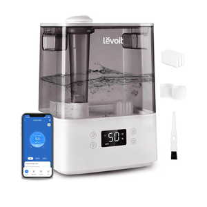 LEVOIT Humidifiers for Bedroom Large Room Home, (6L) Cool Mist Top Fill Essential Oil Diffuser for Baby & Plants, Smart App & Voice Control, Rapid Humidification & Auto Mode - Quiet Sleep Mode, Gray
