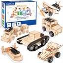 6-in-1 STEM Kits for Kids Age 8-12, Educational STEM Toys for Boys and Girls, Wooden Building Kit for Kids STEM Science Experiments Kit, Ideal Christmas Birthday Gifts for 8 9 10 11 12 13 Year Old