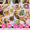 SelfTek 98 PCS, Happy B-irthday Decorations, Birthday Party Decorations Set - Birthday Banner, Plates, Napkins, Tablecloth, Forks, Fans Party Decor Serves 24 Guests