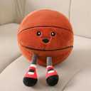 Funny Basketball Plush Pillow with Legs  Cute Stuffed Animal Toy for Boys Girls, Basketball Throw Pillow Gift for Room Decor, Couch or Bed Basketball Themed Gifts (Baketball Plush 11 Inch)