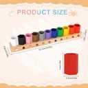 Wooden Multi-Colored Pencil Holder, Movable Montessori Crayon Organizer Pen Holder Pencil Cups Desk Storage Organizer for Kids Classroom Office Home Desk School Supply