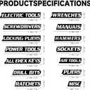 14 Pack of Magnetic Tool Box Labels  Reusable 3D Heavy Duty Magnetic Toolbox Labels for Garage, Tool Box Magnetic Labels for Trolleys, Toolboxes and Drawer Cabinets (Black)