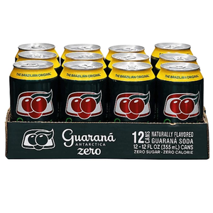 Guaraná Antarctica Zero, The Brazilian Original Guaraná Soda, Zero Sugar, 11.83 fl oz (Pack of 12) BBD: 11/19/25