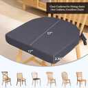 Chair Cushions for Dining Chairs Set of 2, D-Shaped Seat Cushion for Kitchen Chairs with Removable Cover and Ties, Indoor Chair Pads for Dining Room, Kitchen, 17" x 17" x 2.56", Grey