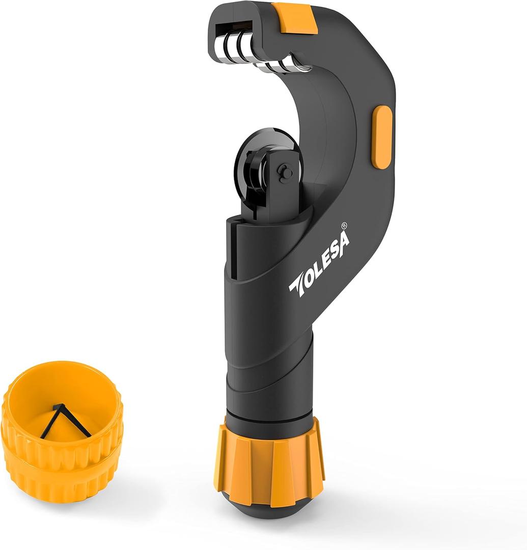 TOLESA Pipe Cutter Tool 3/16"-2" OD, Heavy Duty Metal Pipe Cutter With Deburring Tool Pipe Reamer Sharp Copper Tube Cutter Speed Cutting Tubing Cutter For Stainless Steel Aluminum Brass Pipe