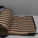 LEEVAN Waterproof Outdoor Rug 8x10 Black and Brown Patio Rug Clearance Large Plastic Straw Backyard Area Rug Striped Camping Outside Mat for Picnic, RV, Deck, Bench, Balcony