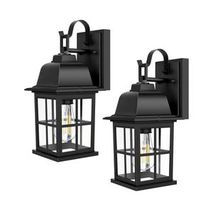 TOBUSA 2Pack Outdoor Light Fixtures, 100% Aluminium Waterproof Exterior Wall Lantern, AntiRust Outside Black Wall Sconce Porch Lights for House Garage, Doorway, Bulbs Not Included
