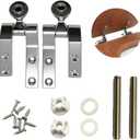 Universal Toilet Seat Hinges Replacement Kit - Chrome-Plated Metal Hinge Set with Bolts, Screws, Nuts for Most Wooden Toilet Seats - Easy Install Bathroom Hardware Fittings
