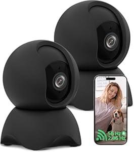 YYSY Security Indoor Camera, 1080P HD Dog & Baby Monitor, 5/ 2.4GHz with Motion Detection，SD & Cloud Storage，Night Vision Pet & Baby Camera Two Way Audio, Privacy Mode, Black 