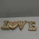 Vintage Rustic Valentines Day Wooden Love Letter Table Centerpiece Glowing Block Sign Valentine Party Table Tiered Tray Decor Romantic Tabletop Lighted for Marriage Wedding Honeymoon broken