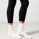 Womens Cotton Calf Socks 6 Pairs, Thin Crew Sock Casual Breathable Stretch Fit, Above Ankle, Size 6-12.5 (White)
