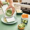 Safe Mandoline Slicer with Slide-On Hand Guard, 2026 Upgraded 6 in 1 Stainless Steel Vegetable Chopper, Multi Blade Potato/Onion/Garlic/Cucumber/Fruit Slicer, Kitchen Grater Food Cutter