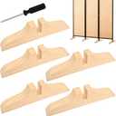 5pcs Folding Room Divider Stand with Screws and Screwdriver,Wooden Rooms Divider Stand,Folding Privacy Screen Holder, Room Screen Holder Feet Partition for Hotel Home Office