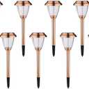 Solar Lights Outdoor - 8 Pack Copper Garden Walkway Lights Solar Powered Waterproof for Garden, Lawn, Yard, Pathway (Brown)