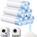 Cat Litter Bags 120 Count, 26.37"x15.74" Drawstring Close Litter Box Liners for Automatic Litter Box,Thick Cat Poop Bags,Easy to Clean,Heavy Duty Robot Bag for Self-Cleaning Box