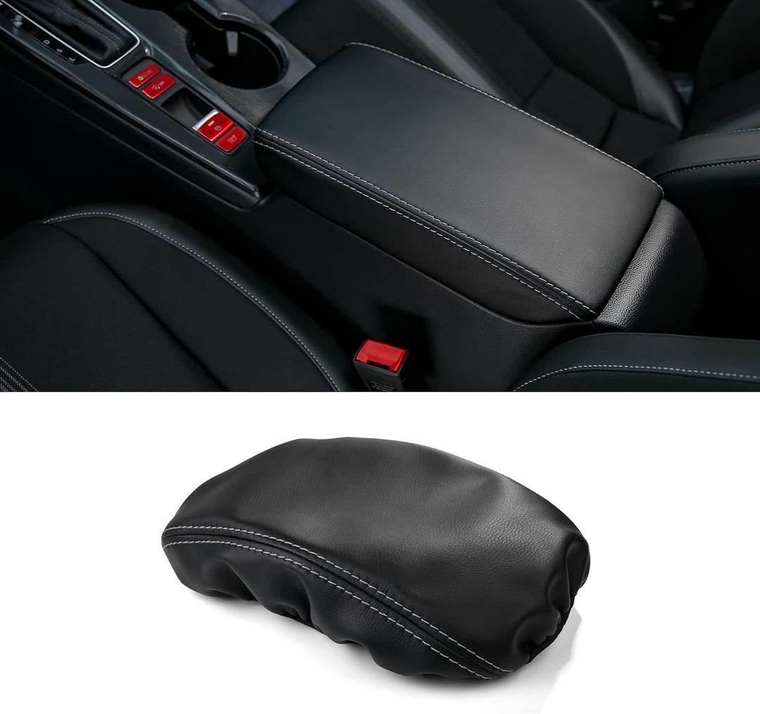 Thenice for 11th Gen Civic Armrest Box Cover Center Console Storage Organizer Leather Protector Compatible with Honda Civic 2022 2023 2024 2025 with CVT -Gray Seamline