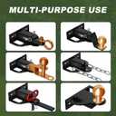Zero Turn Mower Hitch Kit 2" Receiver with Magnetic Pins for Lawn Tractors, Golf Carts & ATVs 6mm Thicker Heavy Duty Steel Bolt On Trailer Hitch Receivers Mounting System, 22 Plus