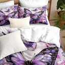 Purple Butterfly Comforter Set Full Size Chic Flower Butterfly Bedding Sets for Kids Botanical Plants Comforter Boho Animal Bed Set Soft Microfiber Comforter for Girls Boys Bedroom Decor (Multi 08)