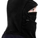 YQXCC Kids Winter Hats Balaclava Ski Mask Windproof Warm Adjustable with Fleece Lining Hat for Boys Girls (Black+blue)