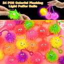 24 Pack Easter Eggs Filled with LED Puffer Balls, Light Up Stress Relief Toys for Kids Boys Girls Teens Easter Hunt Filling Treats Basket Stuffers Easter Party Favors