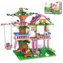 CSNRHG Tree House Building Set Multi Level Forest House Swing Animal Figure